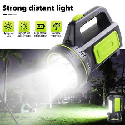 #ad Solar USB Rechargeable LED Spotlight Flashlight Searchlight Super Bright Torch $10.98