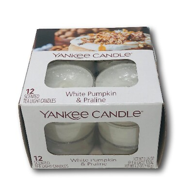 #ad Yankee Candle White Pumpkin and Praline Scented Tea Lights Box of 12 $15.00