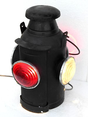 #ad Railroad Lantern Vintage Light Electric Antique Lamp Switch 4 Way Signal Indian $214.50