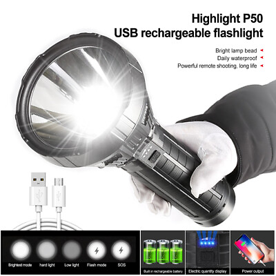 #ad P50 Core 90000lm Super Bright USB Rechargeable Flashlight LED Torch $35.00