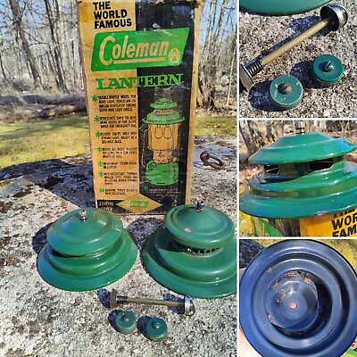 #ad VTG Coleman 220 Lantern Parts Pump 2 Ventilators Tops 2 Fuel Caps Box $29.99