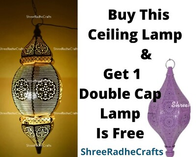 #ad #ad Moroccan Lantern Lamp Shades Lighting Turkish Hanging Lamp Hole Seljuks Pattern $144.99