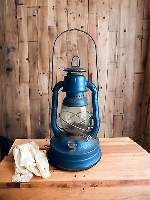 #ad Antique Dietz Blue Railroad Lantern N.Y. USA Little Wizard 1950’s $69.99