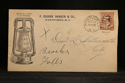 #ad Rhode Island: Pawtucket 1880s Baker Dietz Lanterns Advertising Cover $45.00