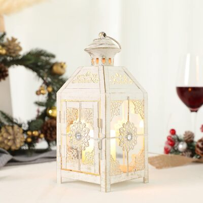 #ad Decorative Lantern 9.5quot; High Metal Candle Lantern Vintage Style Hanging Lante... $29.86