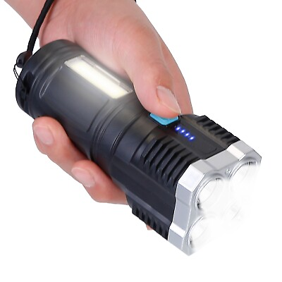 #ad Rechargeable Flashlight LED Floodlight Torch w Strap Super Bright 4 Light Modes $9.81