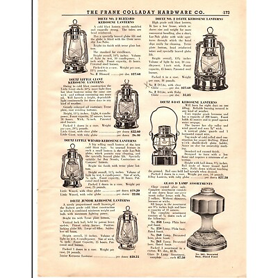 #ad The Frank Colladay Hardware Co Page 173 174 Dietz Kerosene Lanterns VTG 1930#x27;s $19.99