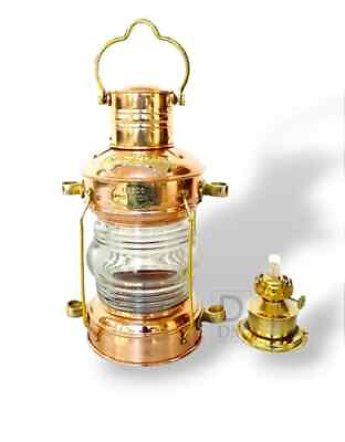 #ad Nautical Vintage Brass amp; Copper Anchor 15quot; Oil Lamp Maritime Ship Lantern $89.10