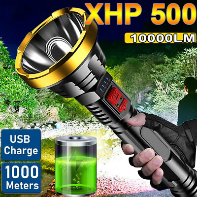 #ad #ad 100000LM LED Flashlight Tactical Flash light Waterproof Camping Hand Light USB $10.99