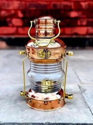 #ad Nautical Copper Brass Oil Lantern Maritime Ship Lamp Gift For Home Decorative $63.14