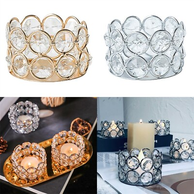 #ad 1x Crystal Candle Lantern Holders Candlesticks For Wedding Party Home $13.05