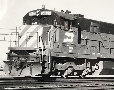 #ad Burlington Northern Railroad BN #5837 U30C Locomotive Train Photo Aurora IL $9.99
