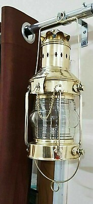 #ad Brass Designer Lantern Glass Table Oil Lamp Home Decoration 11 in $61.75