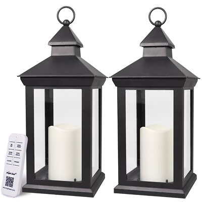 #ad 2 Pack 14quot; Candle Lanterns Outdoor Waterproof Decorative Lights With Timer Re... $63.59