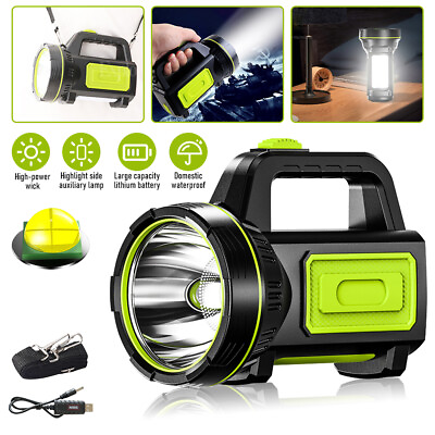 #ad Rechargeable LED Searchlight Portable Super Bright Handheld Spotlight Flashlight $8.99