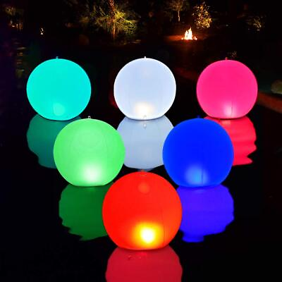 #ad Esuper Floating Pool Lights Solar Powered 1 PCS 14 Inch Color Changing Led G... $27.41
