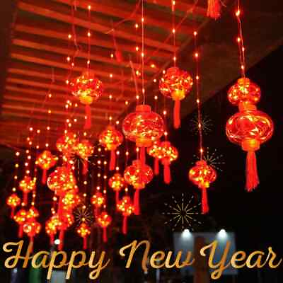 #ad 3M Chinese Lanterns String Light 8 Modes Chinese New Year Decoration Festival $50.08