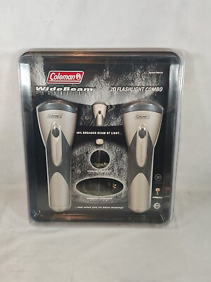 #ad Coleman WideBeam 2 Cell Flashlight Combo Set SEALED $34.95