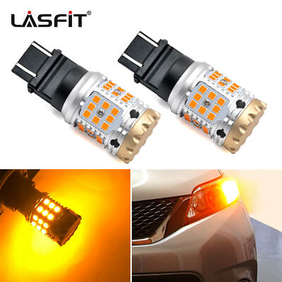 #ad #ad LASFIT 3157 CK LED Front Turn Signal Amber 3000K Canbus Ready Anti Hyper Flash $45.99