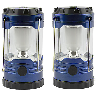 #ad #ad Woodland Creek 8quot; Blue 5 LED Lanterns with Built In Compass Set of 2 $19.99