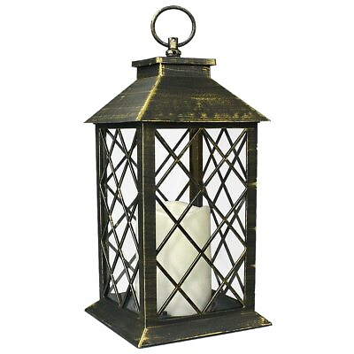 #ad #ad 13.5quot; Outdoor Candle Lantern Decorative with LED Pillar Candle Battery Powere... $29.35