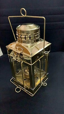 #ad Brass Oil Lantern Hanging Maritime Antique Nautical Ship Cargo Lamp Decor Light $99.00