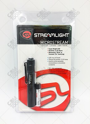 #ad Streamlight 66318 MicroStream LED Pen Light Flashlight w Clip BLACK $23.93