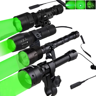 #ad 1200 Yard LED Green Flashlight Kit Hog Predator Long Range Night Hunting Light $19.99