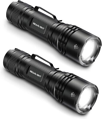 #ad GearLight GL LTFTAC1 2P Compact High Lumens LED Tactical Flashlights Black $18.99