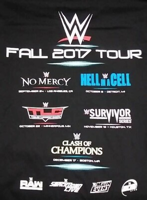 #ad WWE 2017 Fall Tour Crew T Shirt Large WWF Wrestling $16.40