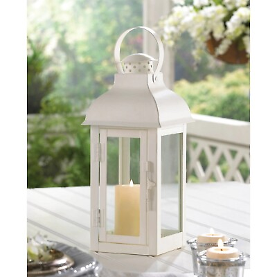 #ad 13quot; Romantic White Candle Lantern Lamp Light Centerpiece Terrace Home Decor $30.99