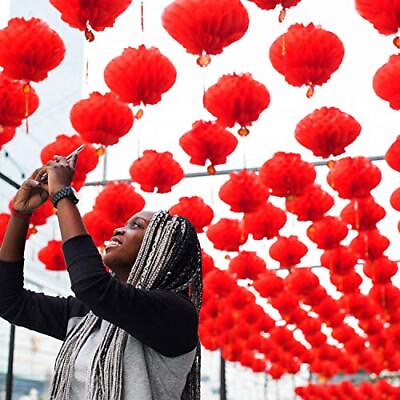 #ad 30 Packs Chinese Red Lanterns For Chinese New Year Decoration To Drive Off Bad L $14.21