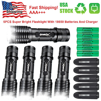 #ad #ad 990000LM Super Bright LED Flashlight Rechargeable Tactical Police Flashlights $10.99