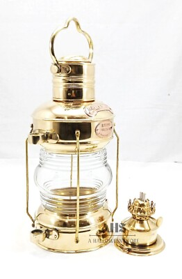 #ad Nautical Maritime Ship Lantern 14quot; Brass amp; Copper Anchor Boat Light Oil Lamp $95.49