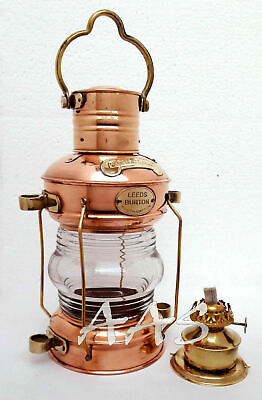 #ad #ad 14quot; Brass amp; Copper Anchor Boat Light Oil lamp Nautical Maritime Ship Lantern $86.96