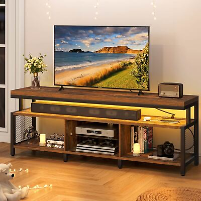 #ad LED TV Stand Entertainment Center with Power Outlets Media Console For 70quot; TVs $125.98
