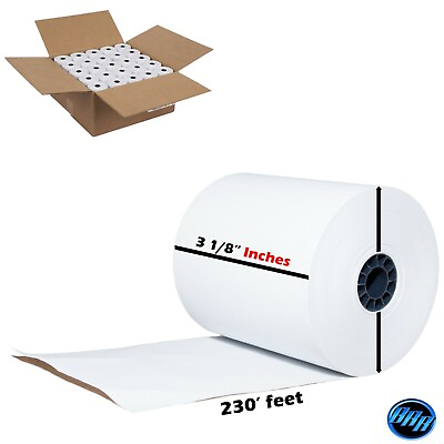 #ad 2 cases 50 Rolls POS Receipt thermal Paper star epson IBM 3 1 8quot; 80mm x 230#x27; FT $129.97