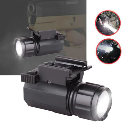 #ad Tactical LED Pistol Light Flashlight Torch Gun Lamp 20mm Picatinny QD Rail Mount $16.99
