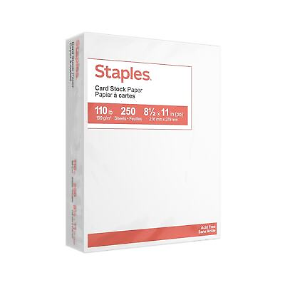 #ad Staples Cardstock Paper 110 lbs 8.5quot; x 11quot; White 250 Pack 49701 $16.92