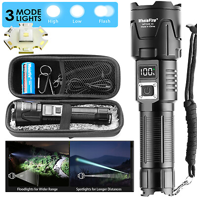 #ad Super Brightest 1000000LM LED Flashlight Rechargeable Tactical Powerful Torch $24.98