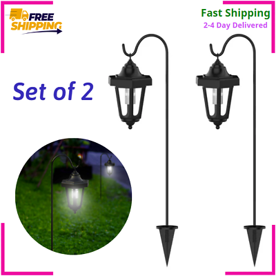 #ad Solar LED Hanging Coach Lanterns Black Set of 2 32 in by Pure Garden $20.40