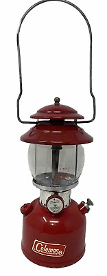 #ad 1967 VINTAGE COLEMAN Lantern Model 200A 02 67 Pyrex Globe Red Single WORKING C $225.95