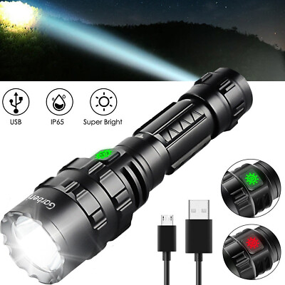 #ad #ad Super Bright 200000LM Tactical LED Flashlight Rechargeable Powerful Police Torch $15.89