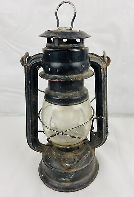 #ad Vintage Railroad Style Kerosene? Lantern Glass Globe World Light Mfg. Hong Kong $18.00