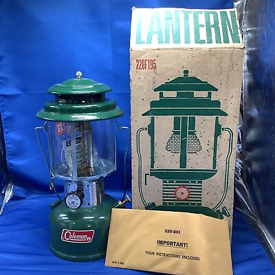 #ad Coleman Model 220F195 Double Mantle Lantern in Box Made In USA 1971 New $95.97