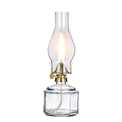 #ad large clear oil lamp lantern chamber kerosene lamp classic vintage ... $28.49