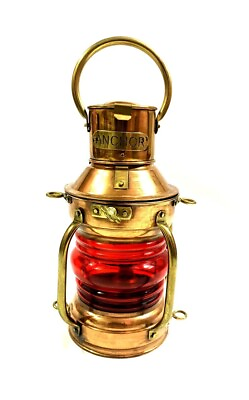 #ad Vintage Maritime Boat Ship Lantern Light Nautical Anchor Copper Oil Lamp Decor $75.19