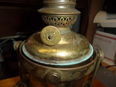 #ad Antique Ships Whale oil Gimbal Captains berth wall lantern $150.00