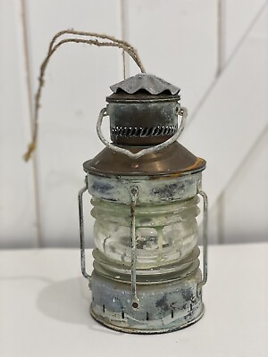 #ad Antique Anchor Oil Ship Lantern $95.00