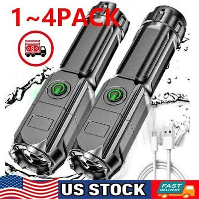 #ad Rechargeable 990000LM LED Flashlight Tactical Police Super Bright Torch Zoomable $15.95